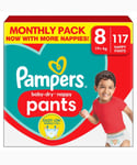 Pampers Baby Dry Size8 Diaper Pants 19+kg Stretchy Large Monthly Pack 117Nappies