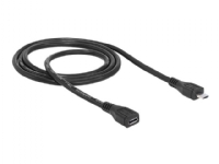 Delock - USB-förlängningskabel - mikro-USB typ B (hane) till mikro-USB typ B (hona) - 1 m - svart