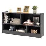 Wooden Cube Bookcase 2 Tier Open Storage Shelving Unit with 5 Compartments