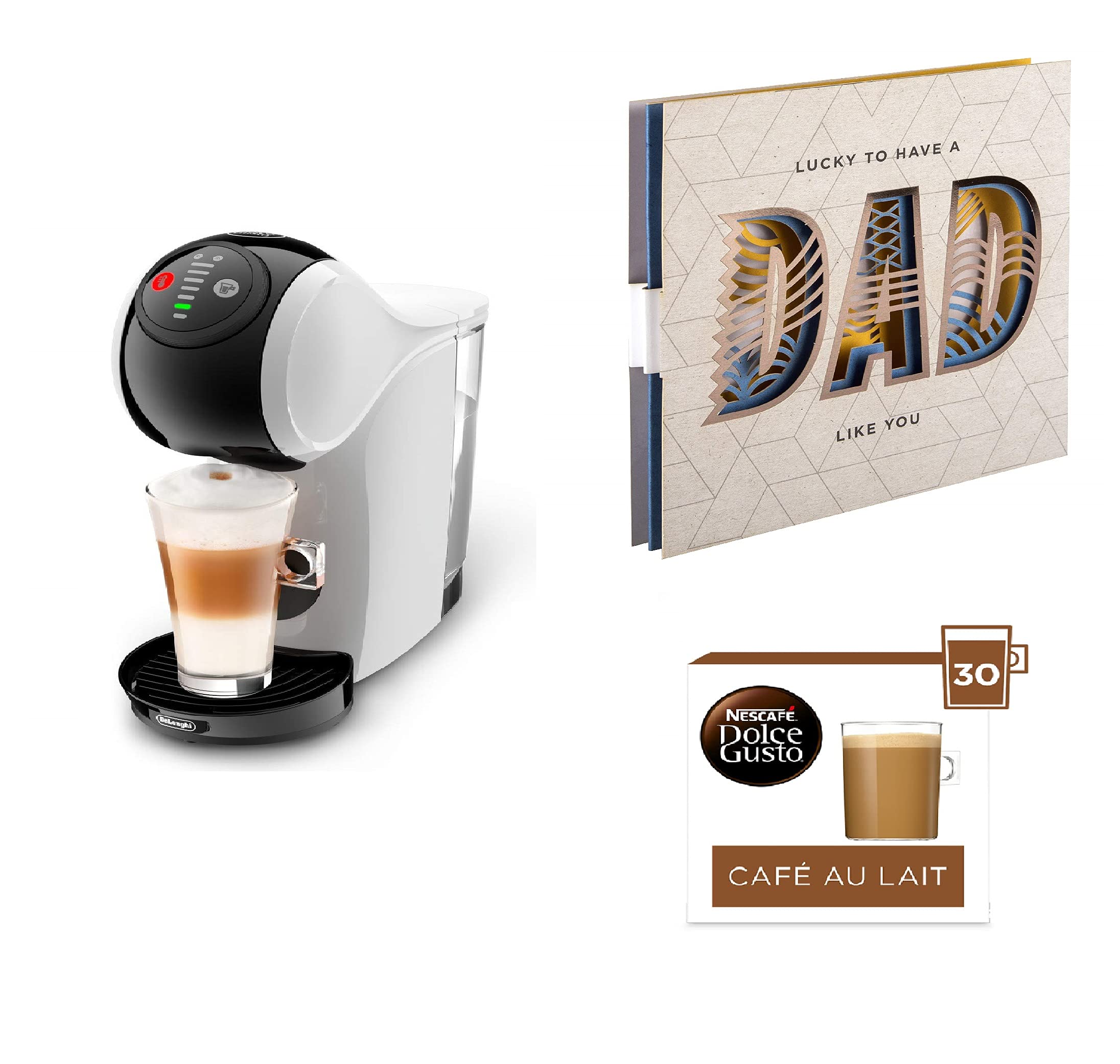 DeLonghi Dolce Gusto Genio S Pod Coffee Machine with Hallmark Fathers Day Card 