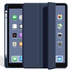 Étui de Protection pour iPad Air3 10.5/iPad Pro 10.5" avec Porte-Stylo, Smart Case Cover avec Fonction Mise en Veille Automatique Bleu Marine