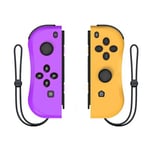 Paire de manettes compatible pour Nintendo Switch Joy-Con contrôleurs de jeu produit générique - Violet Néon et Orange Néon