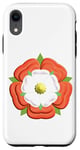 Coque pour iPhone XR Rose Tudor, rose rouge avec remplissage blanc, fleur