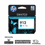 Genuine HP 912 Cyan Ink Cartridge for HP OfficeJet Pro 8024e All-in-One-INDATE