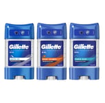 Gillette Gel Deodorant Antiperspirant Assorted Scents 3 x 70ml