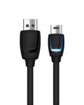 Konix Mythics Cordon de charge pour manette DualSense PS4 - Indicateur LED niveau de batterie - Connexion USB - Câble 3 m - Noir