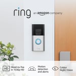 "Ring Battery Video Doorbell Plus | Wireless Camera with 1536P HD Video, Color N