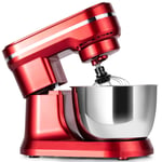 GYMAX Stand Mixer, 1300W 8 Speed Food Mixers with 4.5L Stainless Steel Mixing Bowl, Dough Hook, Whisk and Beater, Multifunctional Electric Kitchen Mixer for Baking (Red)