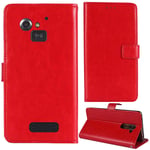 Lankashi Stand Premium Retro Business Flip Leather Case Protector Bumper For Doro 5516/5517 2.4" Protection Phone Cover Skin Folio Book Card Slot Wallet Magnetic（Red）