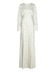 Malina Alize Long Sleeved Satin Maxi Dress Rosa