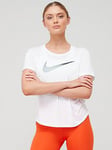 Nike One Dri-FIT Swoosh T-Shirt - White, White, Size S, Women