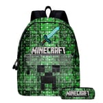 Minecraft Spel Ryggsäck Stor Kapacitet Skolryggsäck Storlek 40*18*30cm