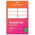 Office Star Boîte de 50 étiquettes adhésives multiusage format A4 210x297mm Star, planche A4, coloris vert