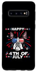 Coque pour Galaxy S10 Boston Terrier Dog Patriotic American 4th Of July Dogs