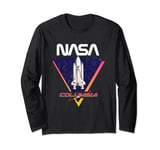 NASA Iconic Space Shuttle Columbia Retro Big Chest Poster Long Sleeve T-Shirt