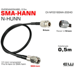 Overgangskabel fra N-hann til SMA-hann (0,5M)