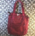 KIPLING Ortoli Premium 2 In 1 Bag Geo Scarlet Red Shopper Tote Cross Body 