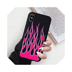 Artistic Personality Flame Soft Silicone Phone Case For iPhone 11 Pro XS MAX XR X 8 7 Plus Black Fire Pattern Back Cover Shell-Black-For iphone 7 8 Plus