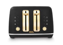 Morphy Richards Accents 4 Slice Toaster in Black with Gold Accents - 242047