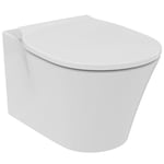 Ideal Standard Connect Air væghængt toilet med åben skyllekant og sæde i hvid