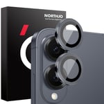 NORTHJO Linsskydd Härdat Glas Aluminium Samsung Galaxy S25 Edge Svart