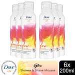 Dove Bath Therapy Glow Shower & Shave Mousse with Orange & Rhubarb Scent 6x200ml