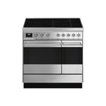 Smeg Symphony 90cm Electric Range Cooker with Induction Hob - Stainless Steel steel