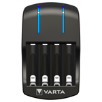 Batteriladdare med 4xAA Batterier Varta
