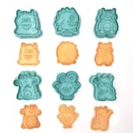 3D söta monsterkakformar, Planet Outer Space Fondant Stamper Set, Biscuit Cake Baking Mold för festtillbehör, 6 st