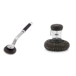 Weber Brosse Spirale pour Barbecue - Brosse Métallique Résistante avec Tête de Remplacement, Idéal & Éponge Métallique pour Plancha - Éponge avec