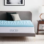 LUCID Surmatelas 120 x 190 cm | 5 Zones Ergonomiques et Respirante| Mousse à Memoire de Forme avec Gel Rafraichissant |Épaisseur 5 cm, 1 personne, Blue