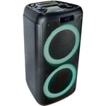 FREESOUND400 - IBIZA - Battery powered portable speaker with Bluetooth, USB, SD and AUX-IN with ambient LEDs - 400W - Black