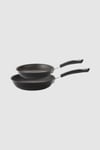 Total Induction Frying Pan Set Non Stick Durable Hard Anodised Aluminium, 22 and 25cm