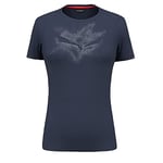 Salewa Women's Pure Xxx Dry W T-shirt. T Shirt, Navy Blazer Melange, XS UK
