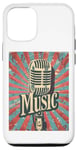 Coque pour iPhone 15 Pro Microphone chanteur vintage rétro chanteur