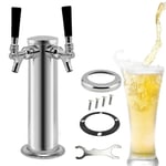 Stainless Steel Tap Faucet Draft Beer Tower, LianDu Home Faucet Draft Beer Tower Homebrew for Home Bar Pub Use Home Draught Beer Pump (2 taps)