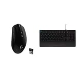 Logitech G305 LIGHTSPEED Wireless Gaming Mouse, Black & G213 Prodigy Gaming Keyboard, LIGHTSYNC RGB Backlit Keys, Dedicated Multi-Media Keys, QWERTY UK Layout - Black