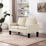vidaXL 2-personers sofa kunstlæder cremefarvet