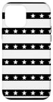 Coque pour iPhone 12 mini White Black Simple Star Stripe Lines Horizontal Pattern