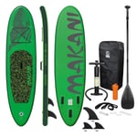 Surfingbräda Stand Up Paddle SUP styrelse Makani paddel ombord uppblåsbar grön