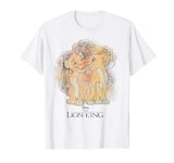 Disney The Lion King Simba And Nala Floral Portrait T-Shirt