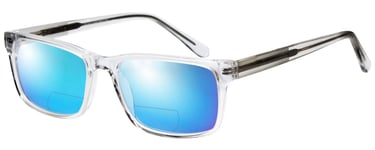 Big&Tall 21 Men Polarized Bi-Focal Sunglasses 41 Colors&Power Crystal Clear 57mm