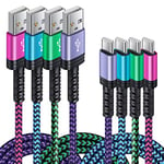 C Charger Cable Fast Charging Power Cord 4Pack for Samsung Galaxy Note 21/20 Ultra, S21+/S21 Plus/S21Ultra,S20 FE/S20 Plus/S20 Ultra 5G,A11/A21/A51/A71, iPad Pro 12.9/11,Google Pixel 5 4A 3A 4 3 XL