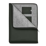Woolnut Coated Folio Kunstskinn Sleeve for MacBook / Laptop 13&quot; / 14&quot; (315 x 230mm) - Grønn