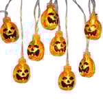 Halloween ljusslinga, 20 LED orange pumpa 3 cm akryl pumpa