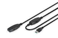 Digitus DA-73105 câble USB 10 m USB 3.2 Gen 1 (3.1 Gen 1) USB A Noir