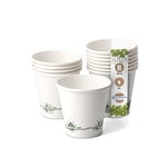 GREENBOX Gobelets en carton recyclables - Blanc - Avec icône EcoUp© et revêtement PLA - 50 Coffee To go - Gobelets jetables biodégradables - 180 ml - Gobelets jetables