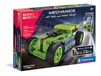 Clementoni 61717 Clementoni-61717-Science Museum-Mechanics Lab-Pull Back Hot Rod-Made in Italy-Vehicles Building Set for Kids from 8 Years and Older, English
