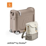 JETKIDS™ BY STOKKE® Resesäng BedBox™ Creamy Cappuccino med Crew BackPack™ White
