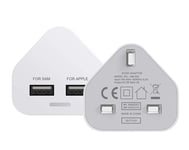 AMO® White Dual 2AMP/2000mAh Rapid Double Speed Universal USB Charger With Smart IC UK Plug For iPhone / iPad / iPod / Samsung Galaxy Tab / HTC / Windows Phone / Tablet & USB Socket Devices